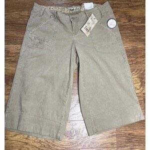 L.e.i. Y2K-Style Khaki Corduroy Mid Rise Trouser Capri Utility Gaucho size 16